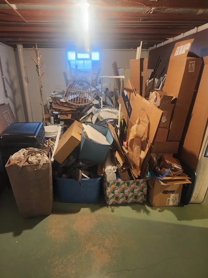 Roll-off dumpster container at job site for 4 Yard Dumpster Rental in Palmyra